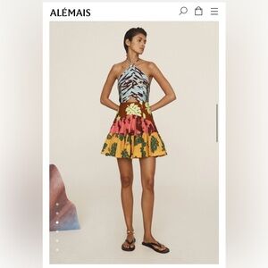 alemais poppy sliced mini dress